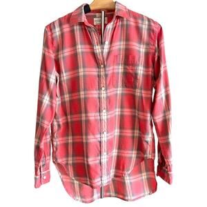 Ralph Lauren Denim & Supply Womens RL Boyfriend Fit Shirt Red Plaid Size Small